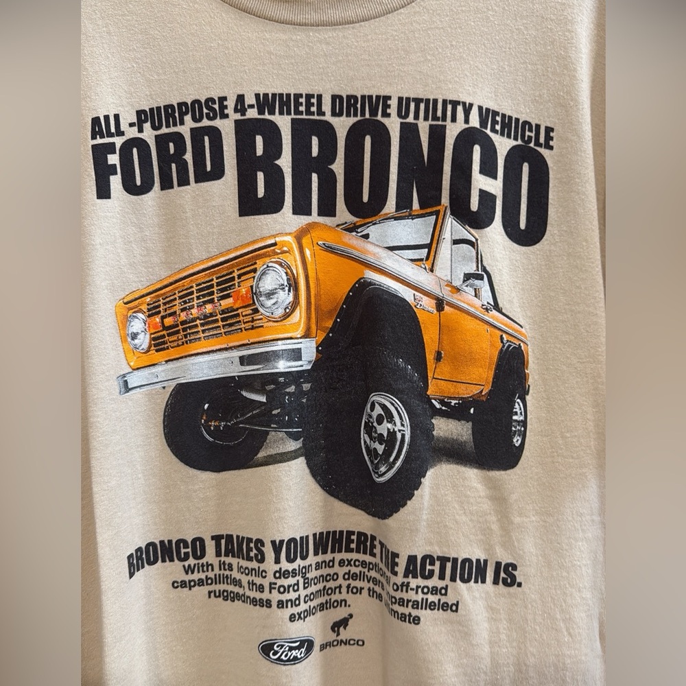 Hybrid Apparel Men’s Tan Ford Bronco T-Shirt - Picture 2 of 9